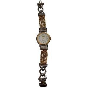 Capezio Quartz 5538 Women’s Bracelet Watch Silver Gold Toned New Battery